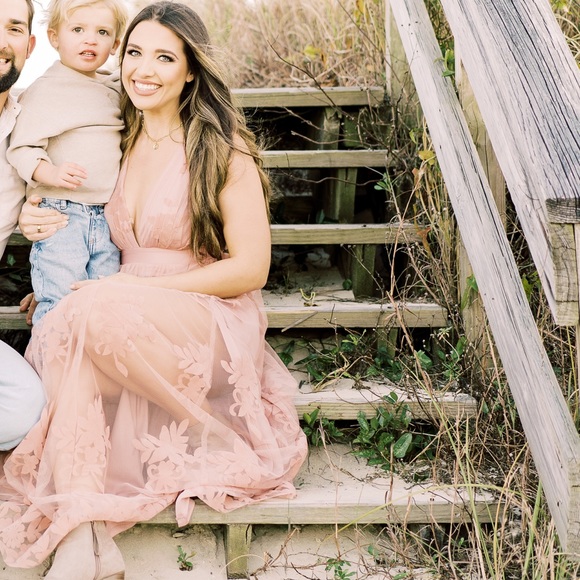 Pink Lace Maxi Dress - Picture 6 of 6